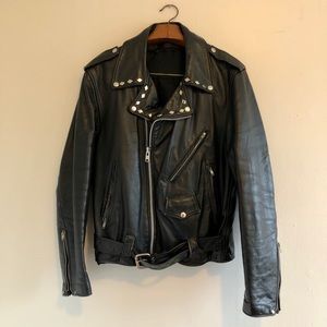 Studded Leather Jacket w/ Harley Davidson patch